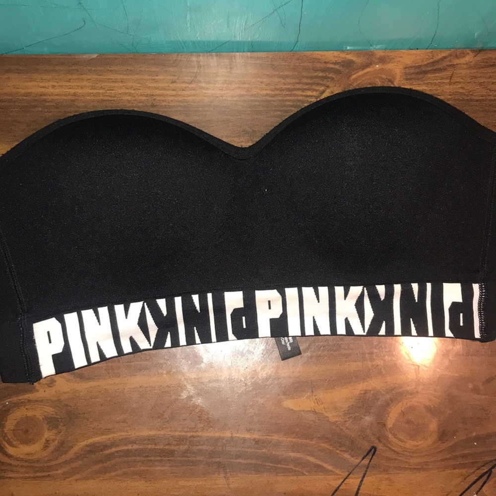 Pink victoria secret wireless pushup strapless bra